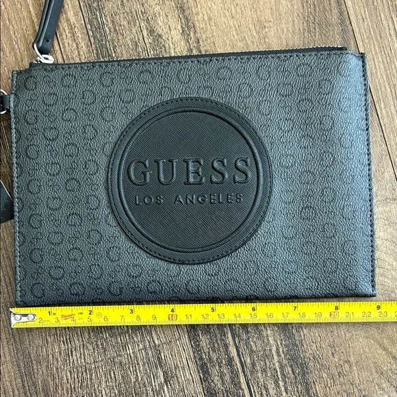 GUESS Charcoal Embossed woman’s Wristlet wallet - Picture 5 of 6